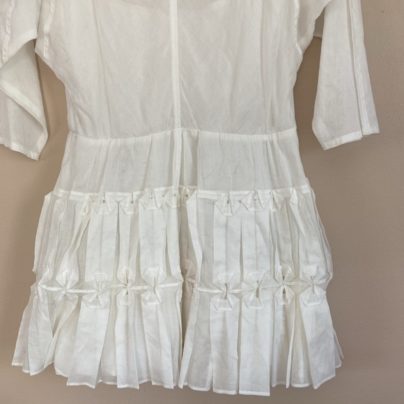 Byron Lars White Button-Front Ruffle Hem Blouse Tunic - Picture 8 of 12